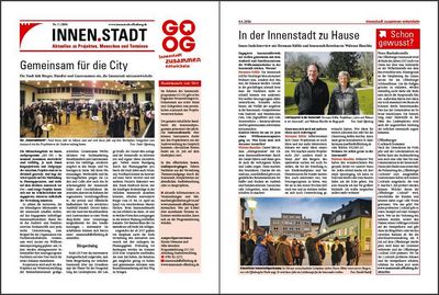 Die zweite Ausgabe der Zeitung des Innenstadtprogramms GO OG. Quelle: Stadt Offenburg; Gestaltung: Atelier für neue Trends